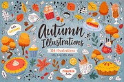 Autumn Clipart Illustrations, a Seasonal Illustration by Anna Studio (Thumbnail 1 of 11)