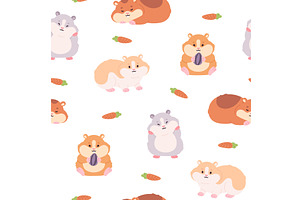 Hamsters seamless pattern. Funny, an Animal Illustration by LadadikArt