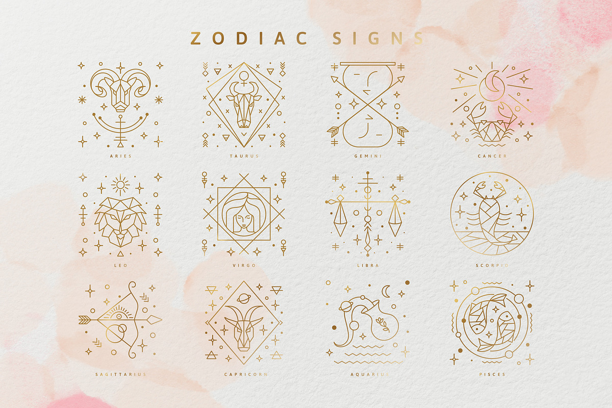 Zodiac Signs and Constellations, an Outline Icon by Pixejoo (Photo 7 of 10)