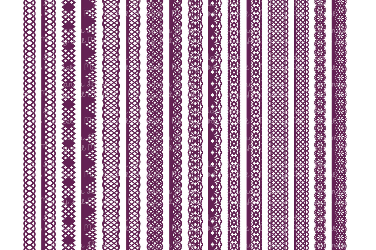 Plum Lace Clipart Borders, an Illustration by Amanda Ilkov (Photo 5 of 5)
