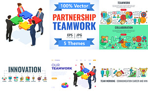 Partnership and Business Teamwork, a Person Illustration by TAlex