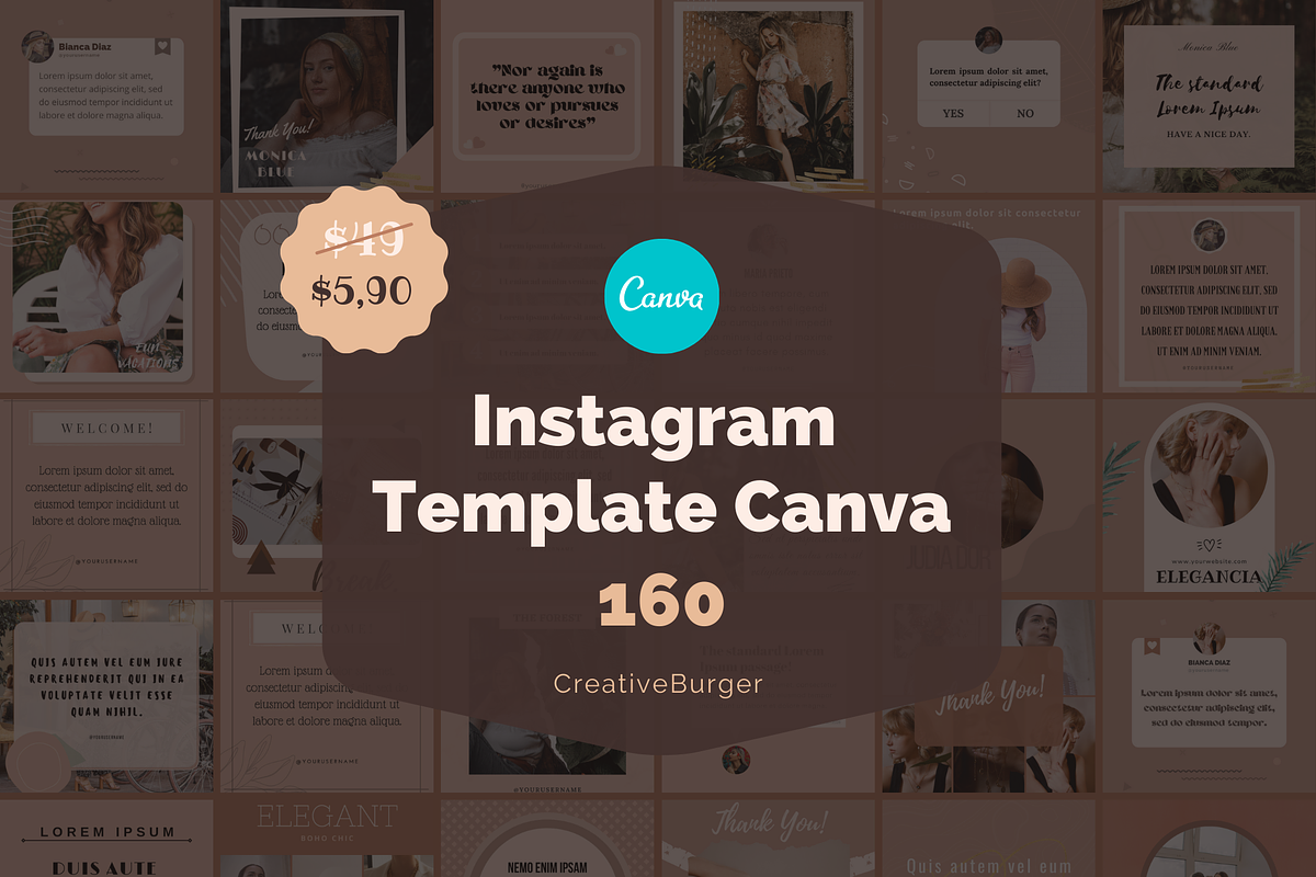 Instagram Post Templates - Canva, a Social Media Template by CreativeBurger (Photo 1 of 3)