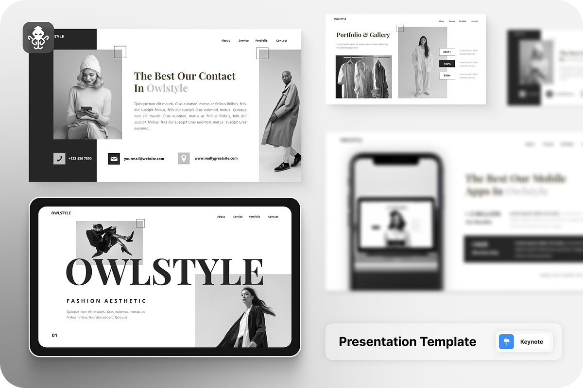 Owlstyle - Fashion Aesthetic Keynote, a Presentation Template by SquidPixey (Photo 1 of 6)