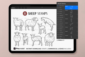 Lamb & Sheep Procreate Stamps