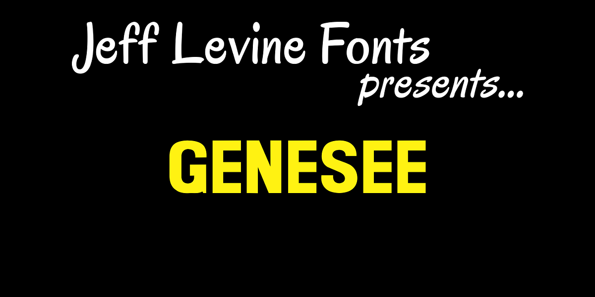 Genesee JNL, a Sans Serif Font by Jeff Levine Fonts
