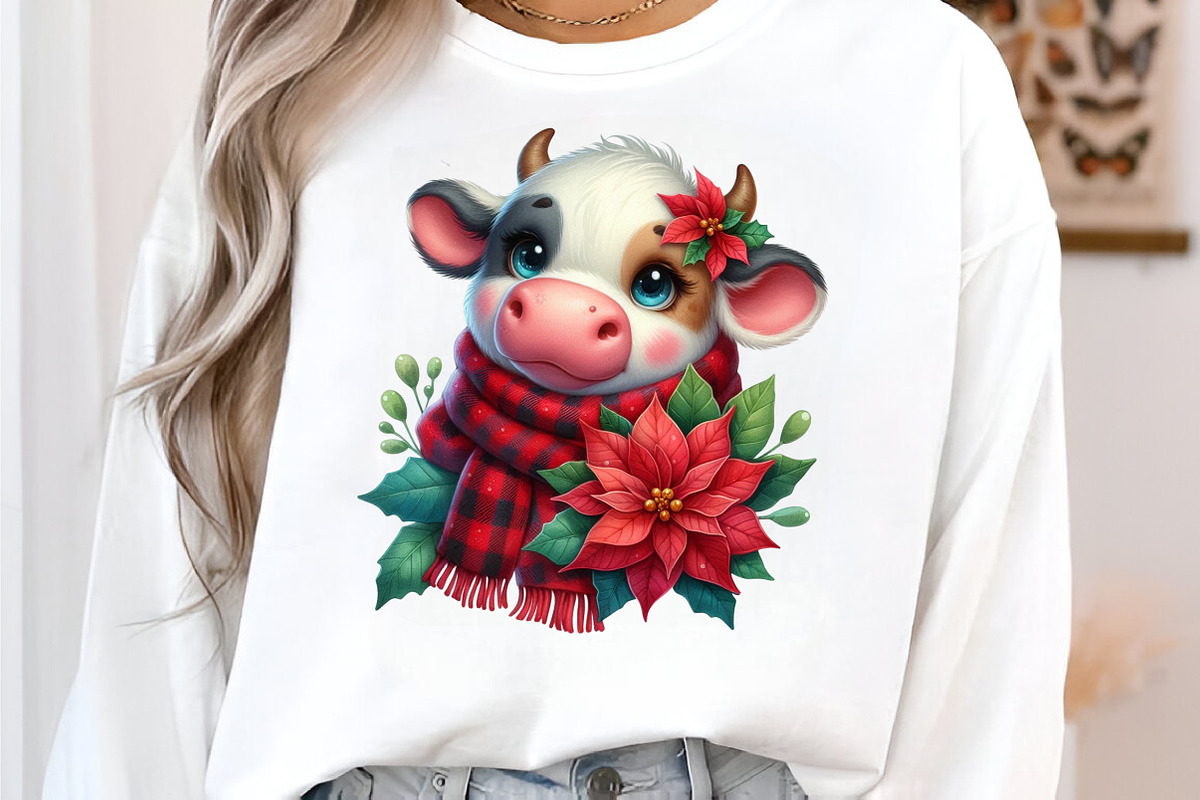 Watercolor Christmas Highland Cow, an Illustration by SinaCreation (Photo 5 of 7)