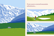 Hiking & Camping in Mountains, an Illustration by Olga Bonitas (Thumbnail 3 of 8)