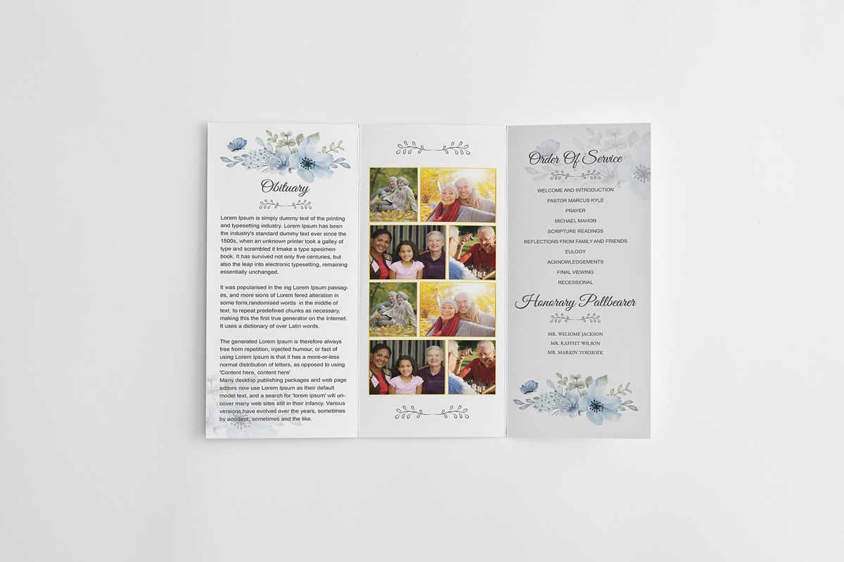 Funeral Program Template Trifold, a Brochure Template by Madhabi Studio (Photo 4 of 5)