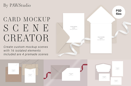 Scene Creator Card Envelope Mockup, a Product Mockup by PawMockups