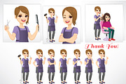 Female Hairdresser Character Design, an Illustration by Kakigori Studio (Thumbnail 2 of 2)