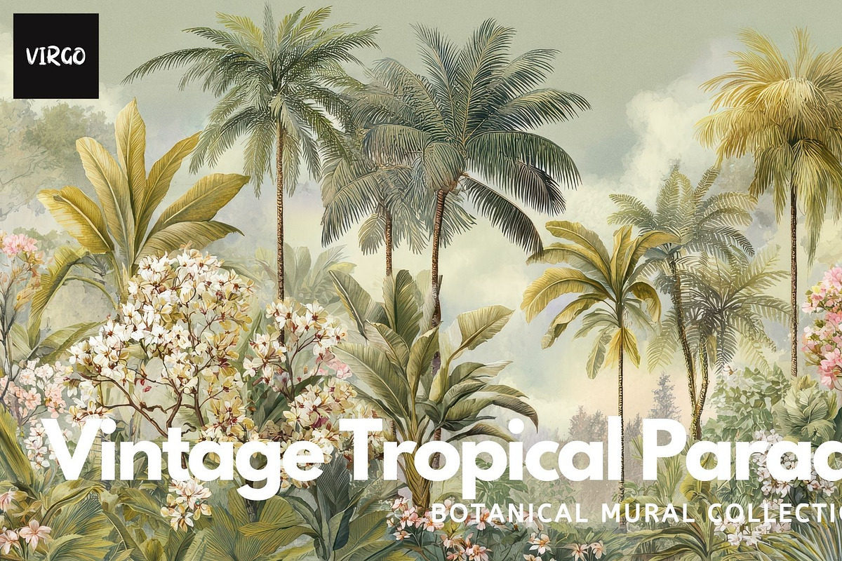30+ Vintage Tropical Paradise Bundle, a Decorative Illustration by Virgo Studio (Photo 1 of 6)