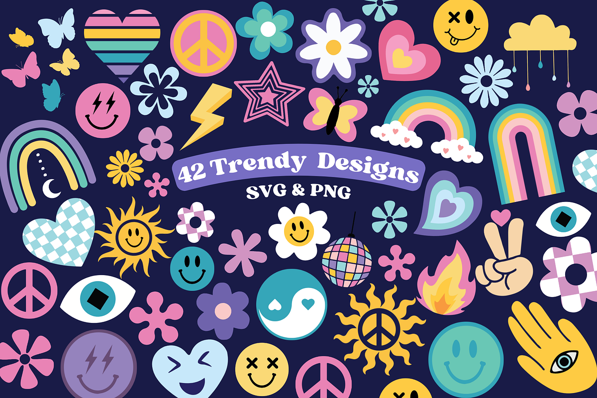 Trendy Retro Bundle, an Object Graphic by Createble (Photo 1 of 8)