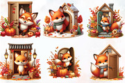 Autumn Cute Fox with House Clipart, a Work Illustration by Craft Nest (Thumbnail 2 of 3)