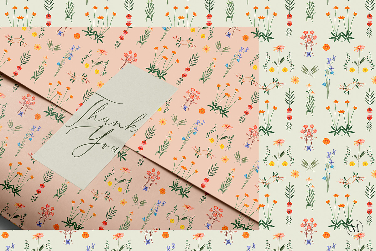 Floret Wildflower Pattern, a Pattern Graphic by Manimanisa (Photo 9 of 10)