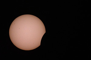 Solar eclipse by the moon