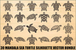 Mandala Sea Turtle SVG Bundle, an Illustration by yasushie