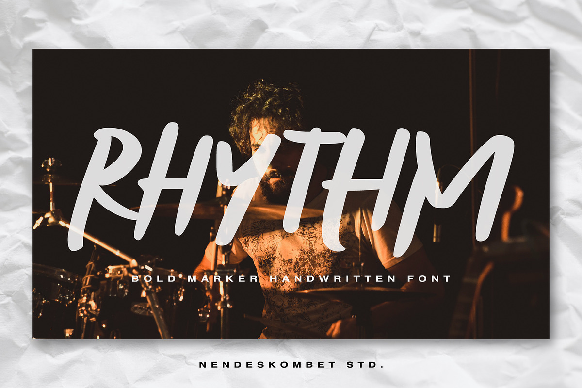 RHYTHM - BOLD MARKER HANDWRITTEN, a Handwritten Font by NendesKombet Studio (Photo 1 of 12)