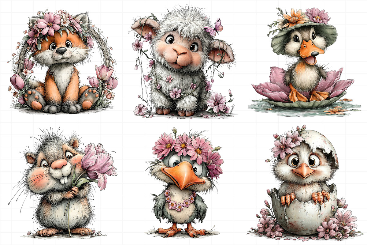 Whimsical Spring Animal Clipart, an Illustration by Daily.Designs (Photo 6 of 8)