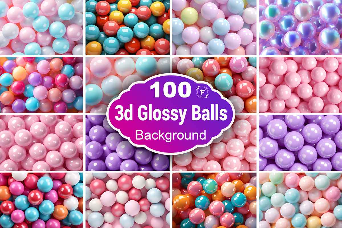 3d Glossy Balls Background, a Wallpaper Graphic by Forhadx5 (Photo 1 of 9)