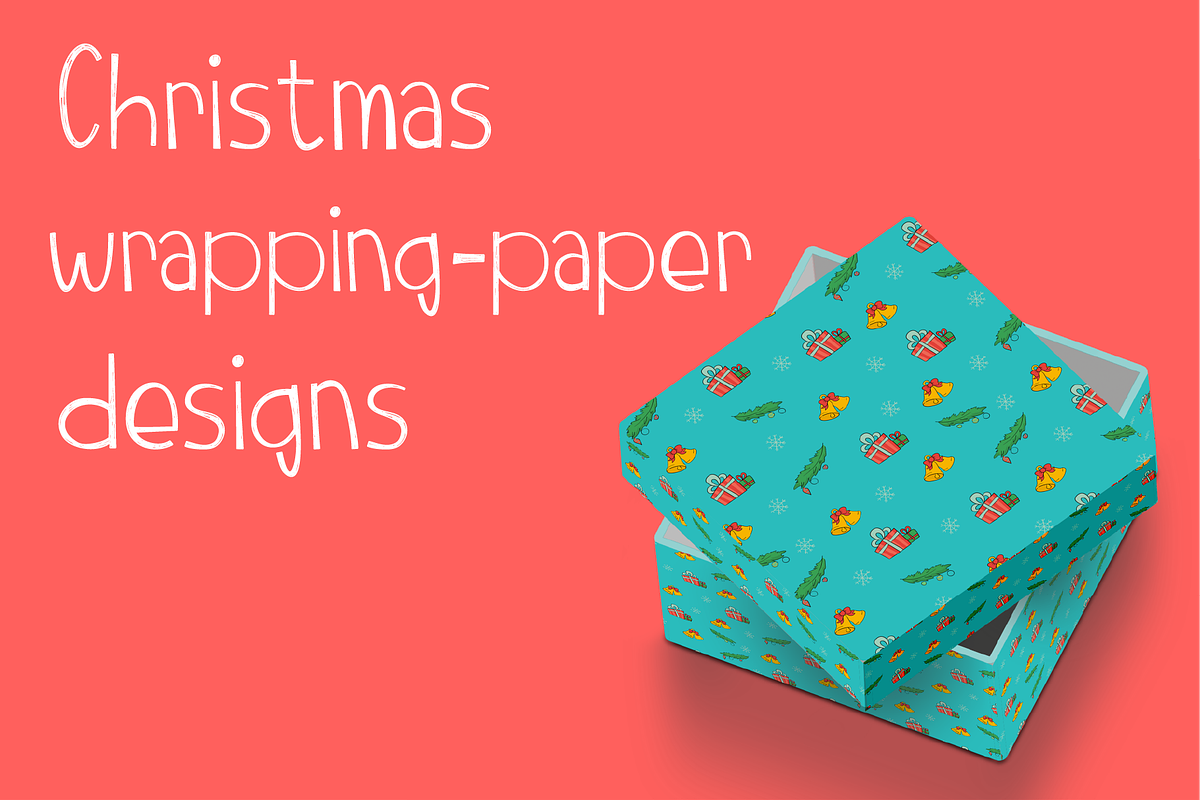 Christmas Doodle Wrapping design, a Pattern Graphic by Margarita I (Photo 1 of 3)