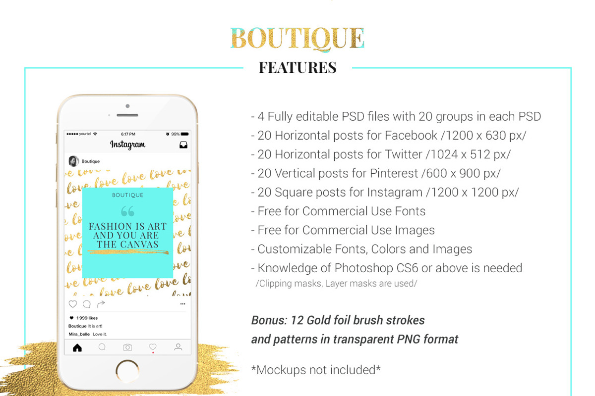 Boutique Social Media Pack, a Social Media Template by Numszky Creative (Photo 2 of 6)