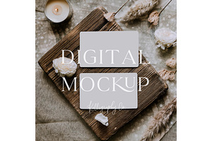 Boho Business Card PSD Mockup