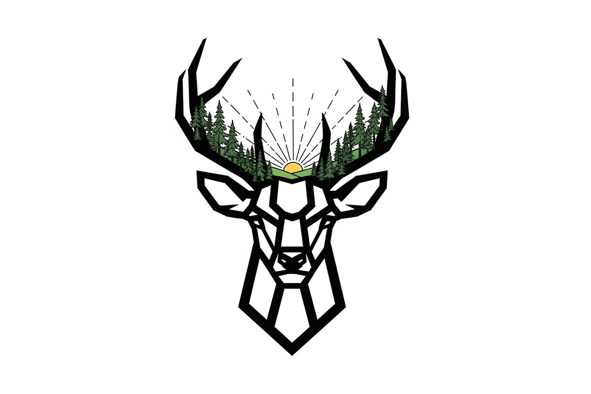 Artistic Geometric Deer Head Bundle, an Illustration by yasushie (Photo 15 of 31)
