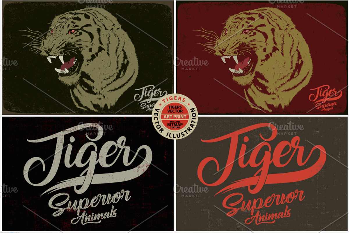Tiger - Vector illustration, an Animal Illustration by Artistic & Unique (Photo 5 of 10)