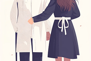 Elderly doctor appreciated by a supportive young woman showcasing gratitude and, a Photo by AS photostudio