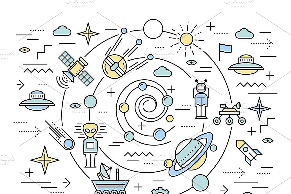 Space Line Art, an Outline Icon by Alexander Belenkiy