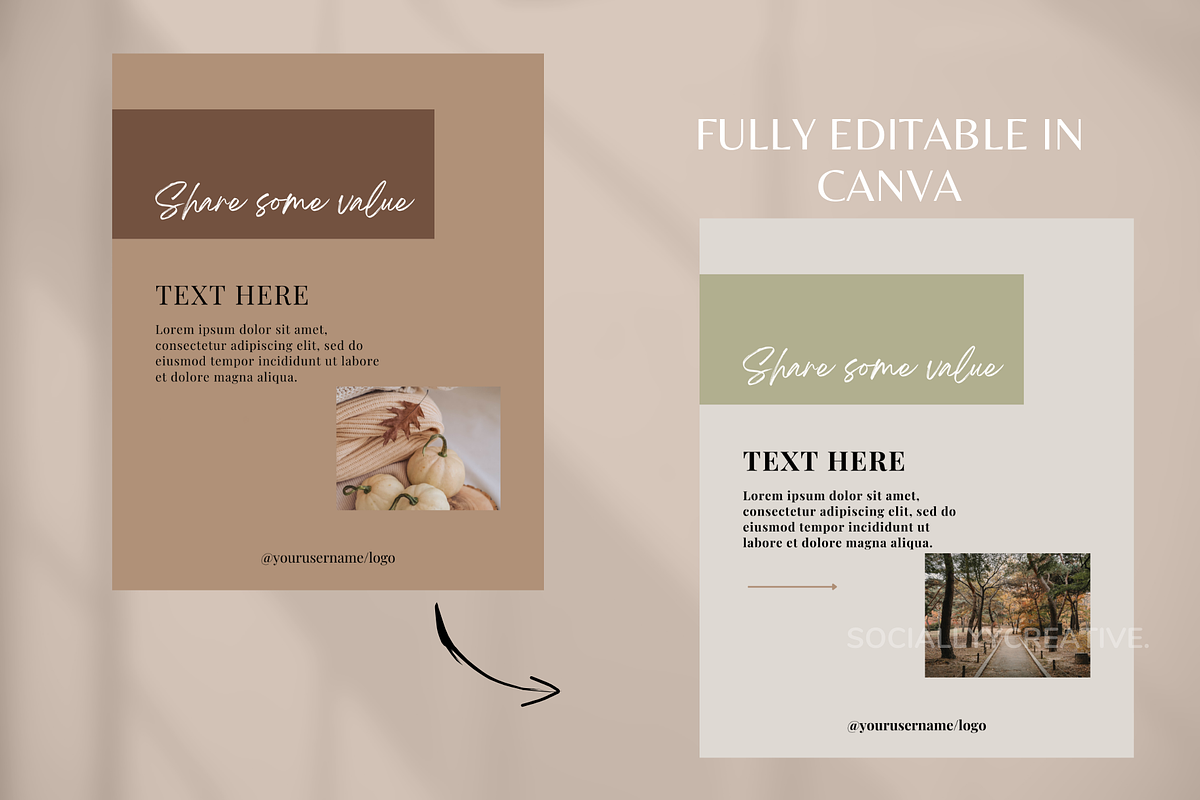 Autumn Instagram Templates, a Social Media Template by SociallyyCreative (Photo 6 of 10)