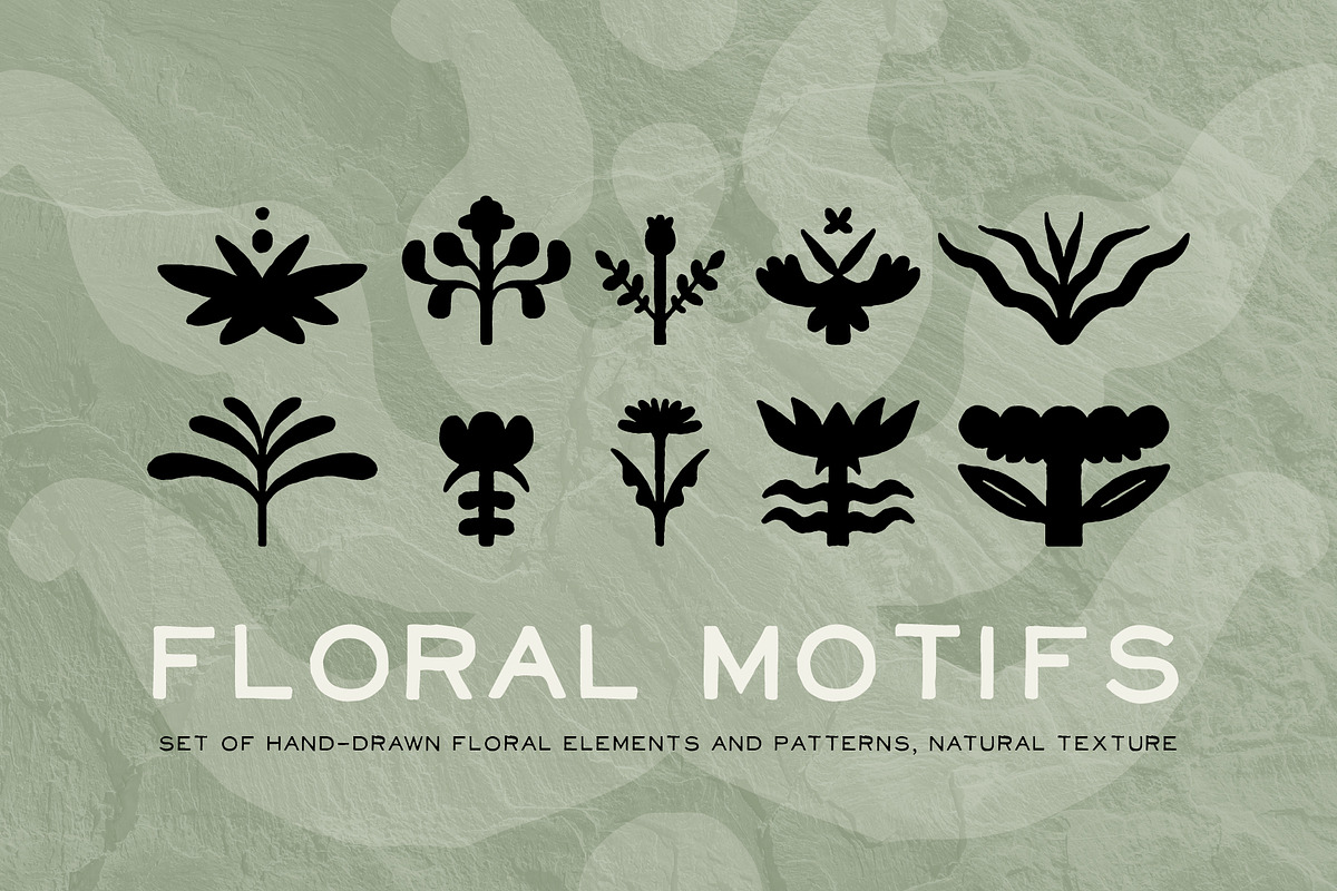 FLORAL MOTIFS | Graphic collection, an Illustration by katieromanoff_art (Photo 1 of 10)