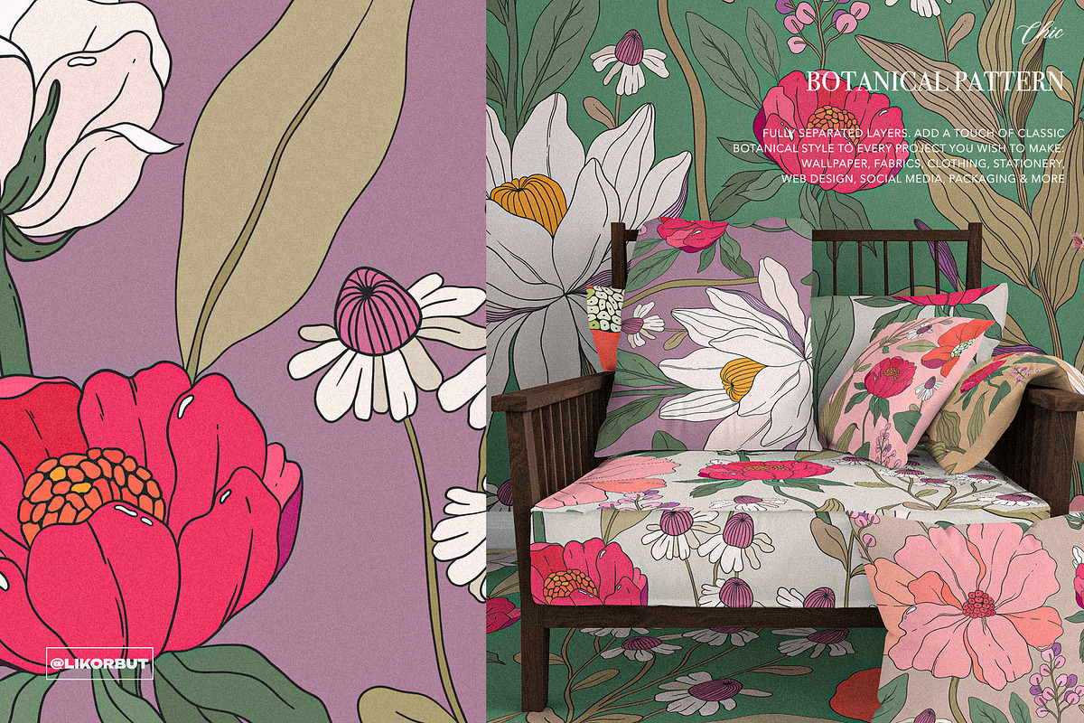 Chic Botanical Pattern and Graphics, a Pattern Graphic by likorbut (Photo 4 of 11)