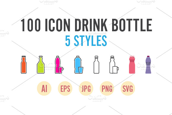 100 Icon Drink Bottle Set