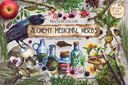 Watercolor Alchemy Medicinal Herbs, an Illustration by Fluffy Unicorn (Thumbnail 1 of 10)