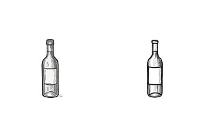 Empty glass bottles sketched to, an Illustration by ZinetroN