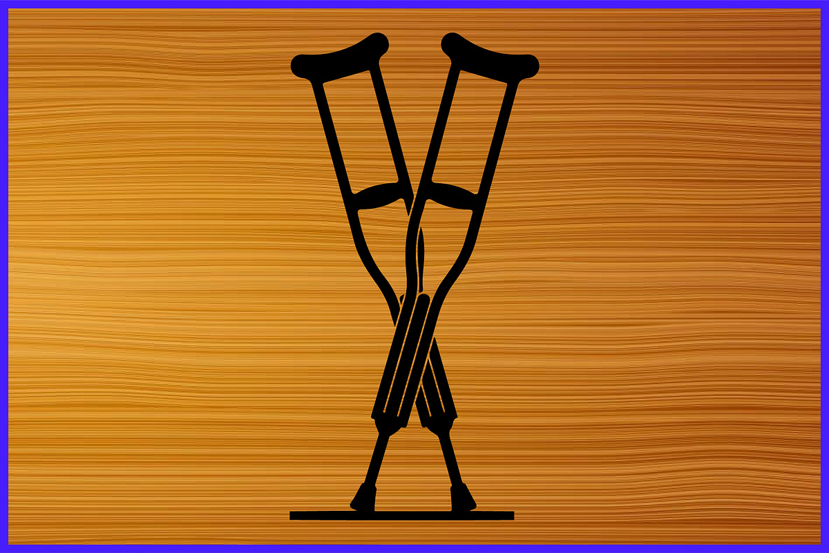 15 Crutch Silhouette Clipart Set, an Illustration by musafir_fashion (Photo 3 of 4)