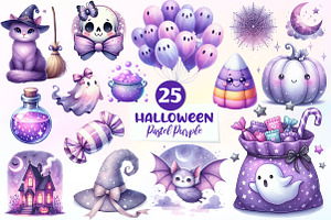 Pastel Purple Halloween Sublimation, an Illustration by CreationArt