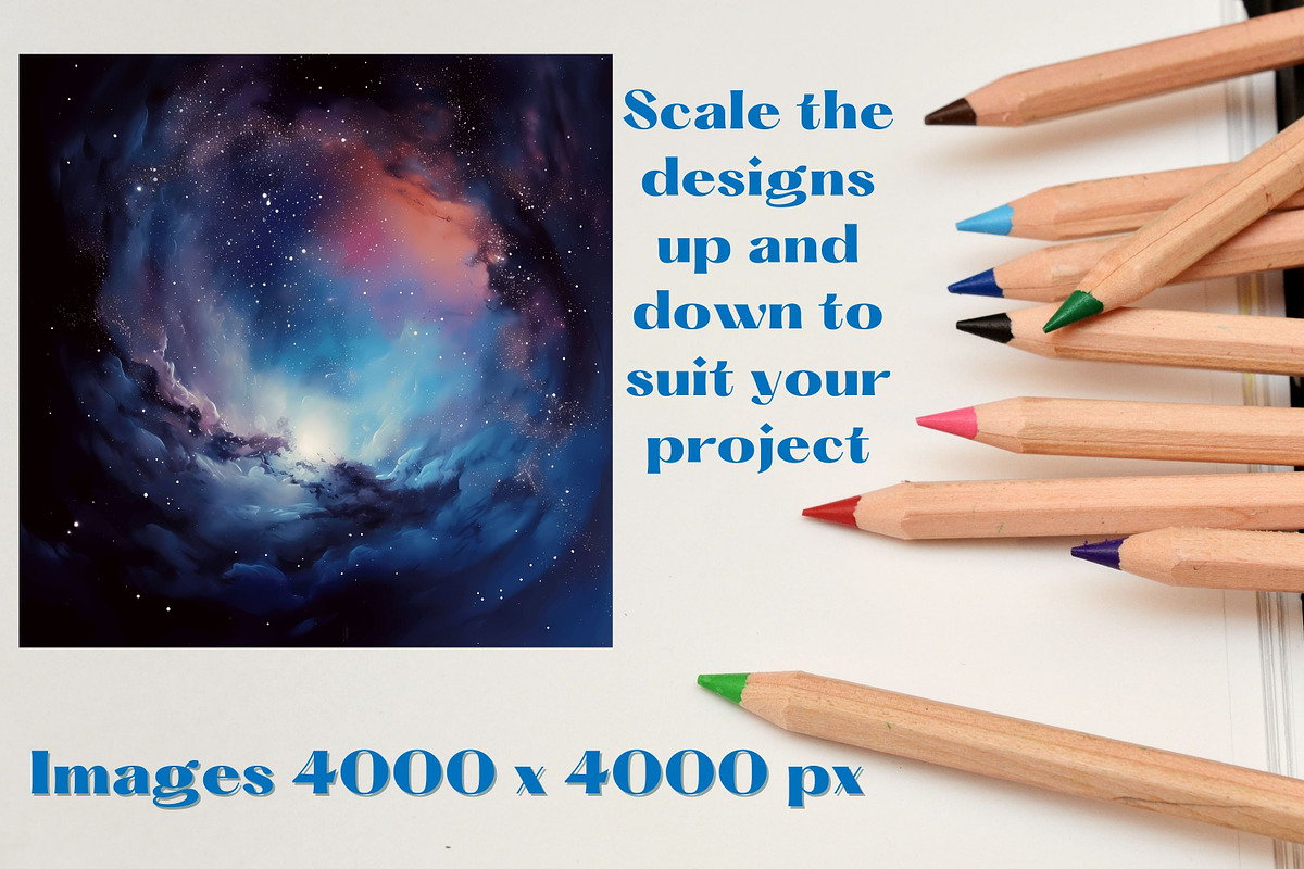 BLUE GALAXIES space backgrounds, a Background Graphic by Mermaids Cove (Photo 5 of 9)