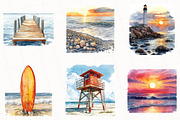 Summer Beach Views Clipart, an Illustration by OK Design (Thumbnail 5 of 5)