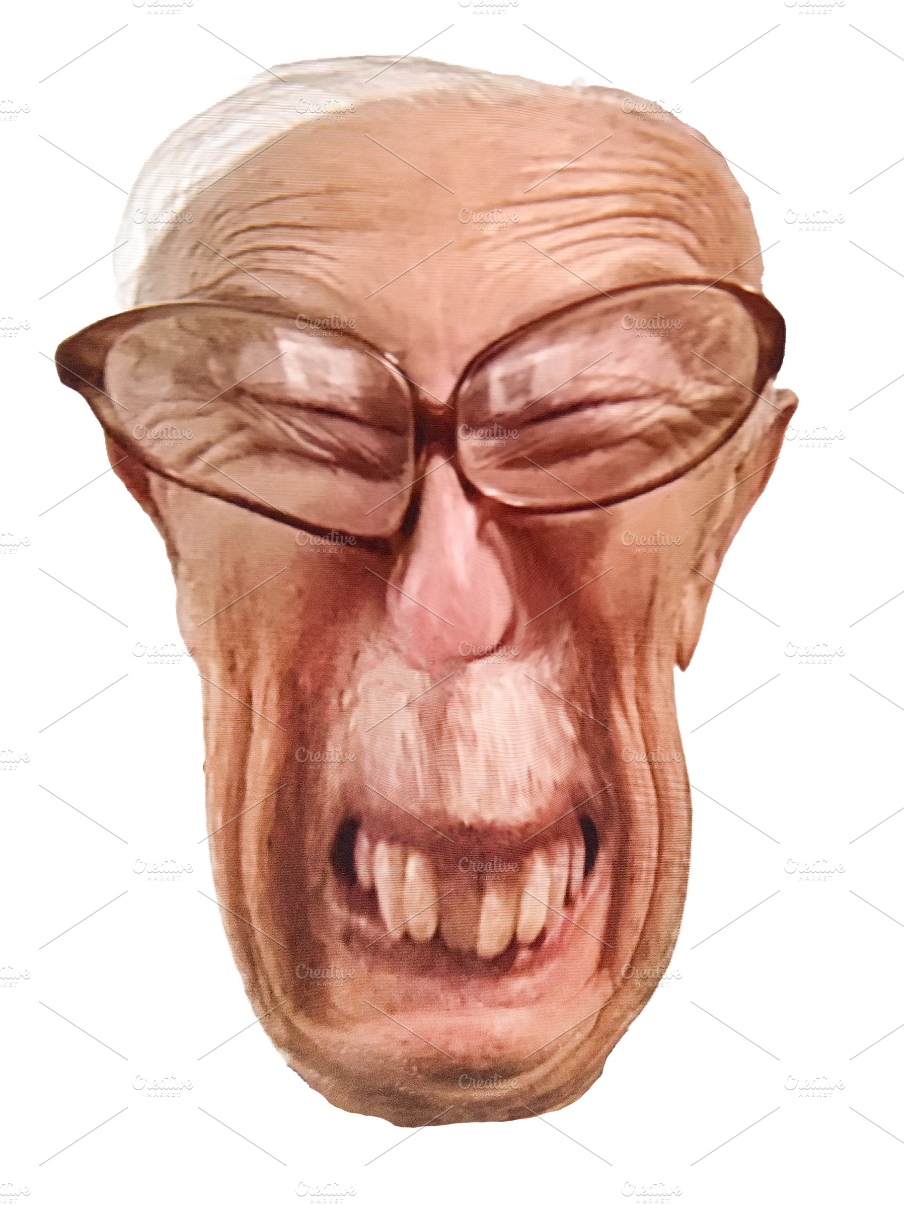 Distorted face with exaggerated features, a Person Photo by DanFLCreativo