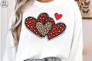 Leopard Plaid Hearts Png, an Illustration by Libby Wishes