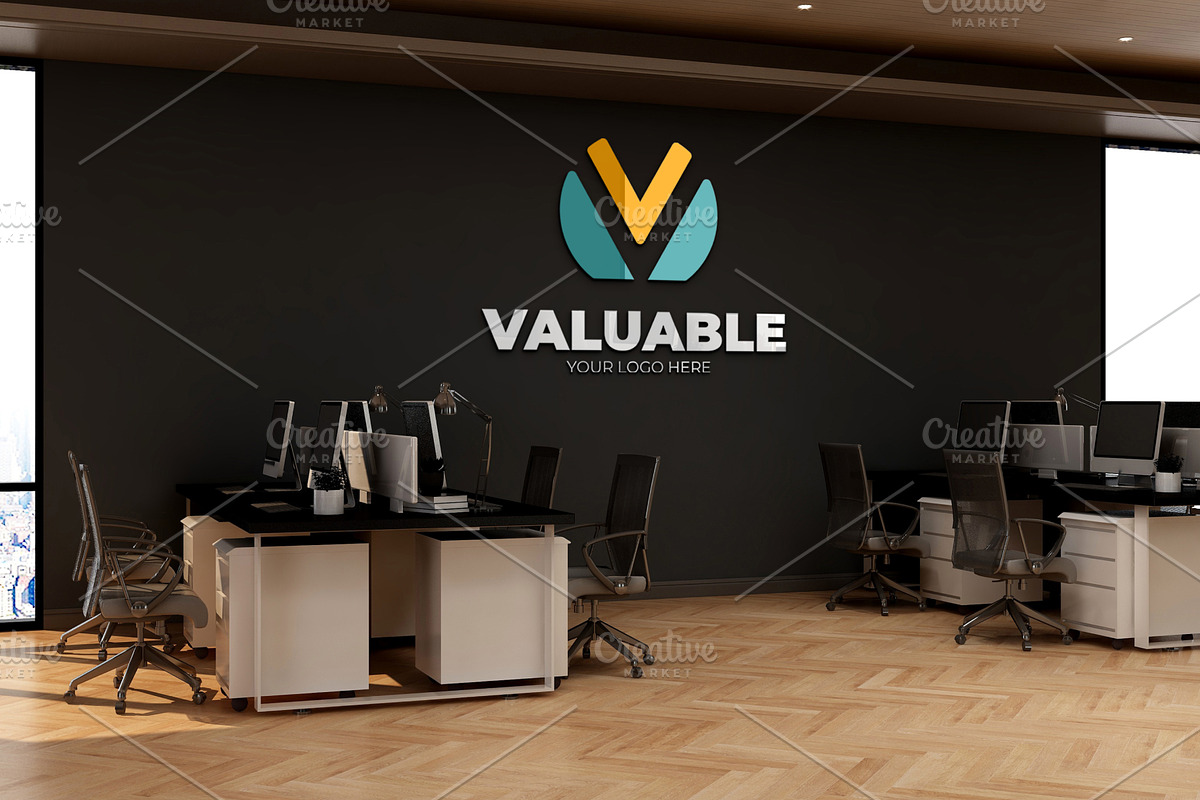 PSD Logo Mockup in Modern Office, a Product Mockup by Ayy (Photo 16 of 24)
