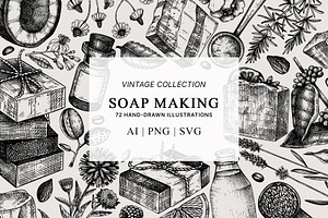 Hand-Drawn Soap Making Vector Set, a Healthcare Illustration by Yevheniia