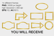 Gold geometric frames with bulbs, an Object Graphic by MariiaVD (Thumbnail 7 of 7)