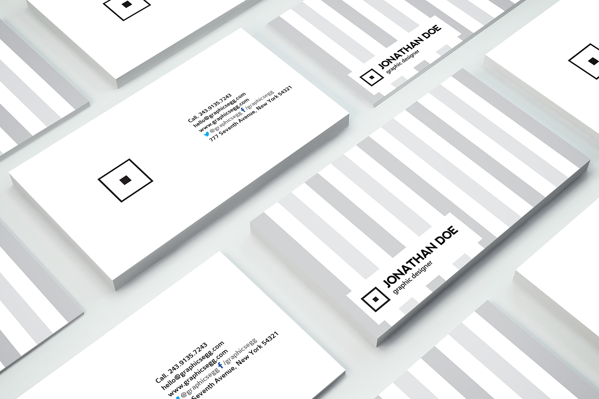 Clean minimal business card, a Business Card Template by GraphicsEgg (Photo 4 of 4)