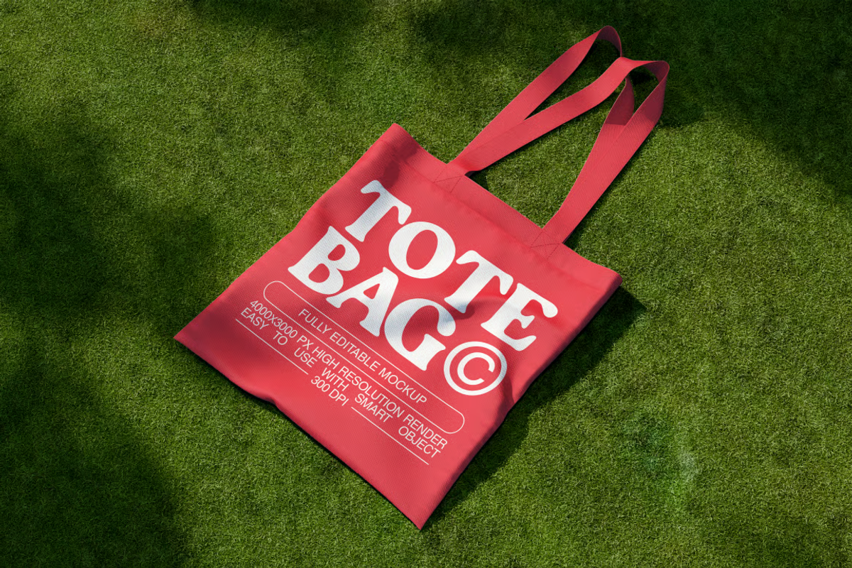 Canvas Tote Bag Branding Mockup, an Advertising Mockup by graphicsauce (Photo 4 of 4)
