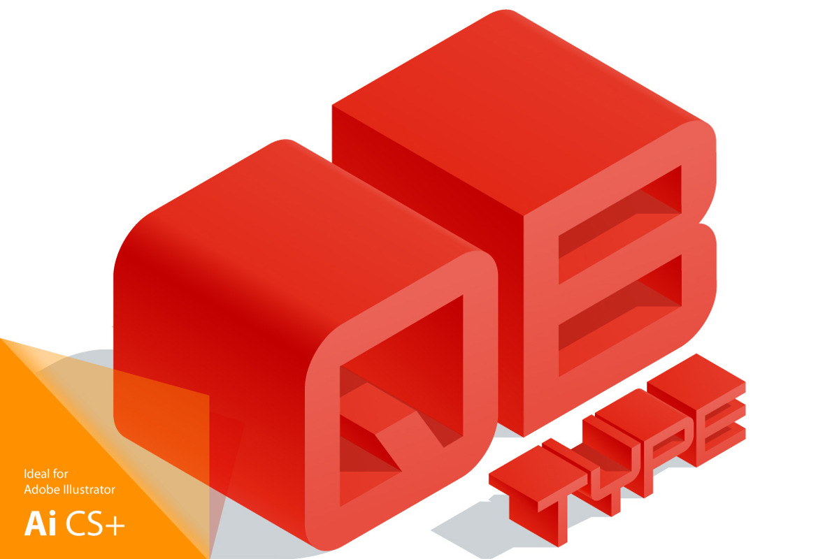 Vector 3D isometric red letters