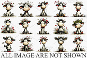 Watercolor Spring Cow Clipart Bundle, an Illustration by Canvas Craft (Thumbnail 3 of 7)