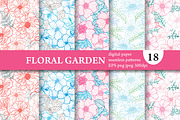 18 Floral Seamless Patterns Set, a Pattern Graphic by Sunset&Sea Design (Thumbnail 1 of 6)